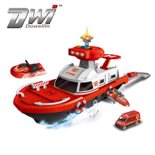 High quality diy assembly parking lot fire boat ejection alloy race slot toy tracks